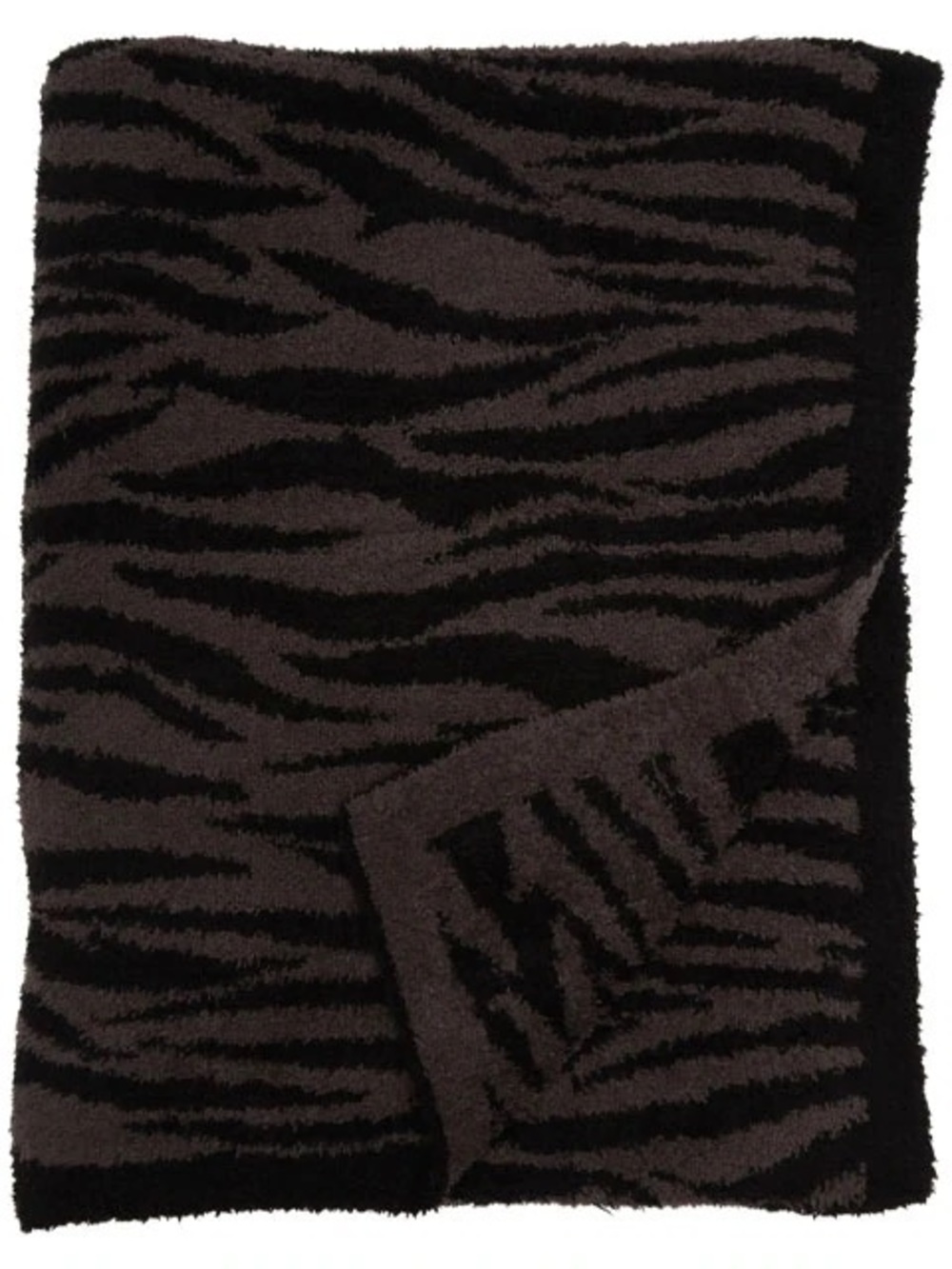 Barefoot Dreams Plush Zebra Print Throw Blanket in Charcoal and Black